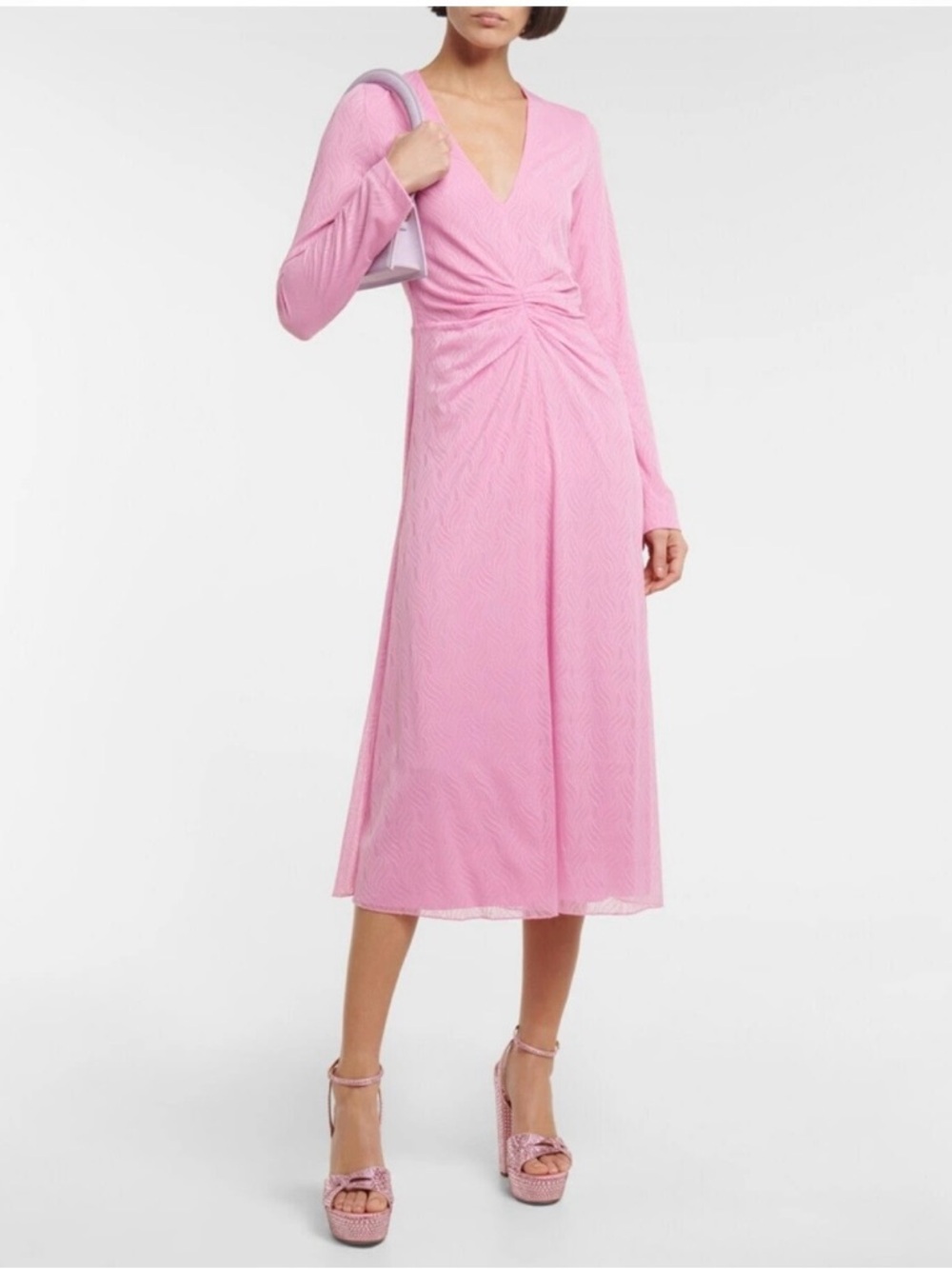 Rotate Pink Swirl Maxi Dress, Babydoll, Designer, Luxury, Size 4.